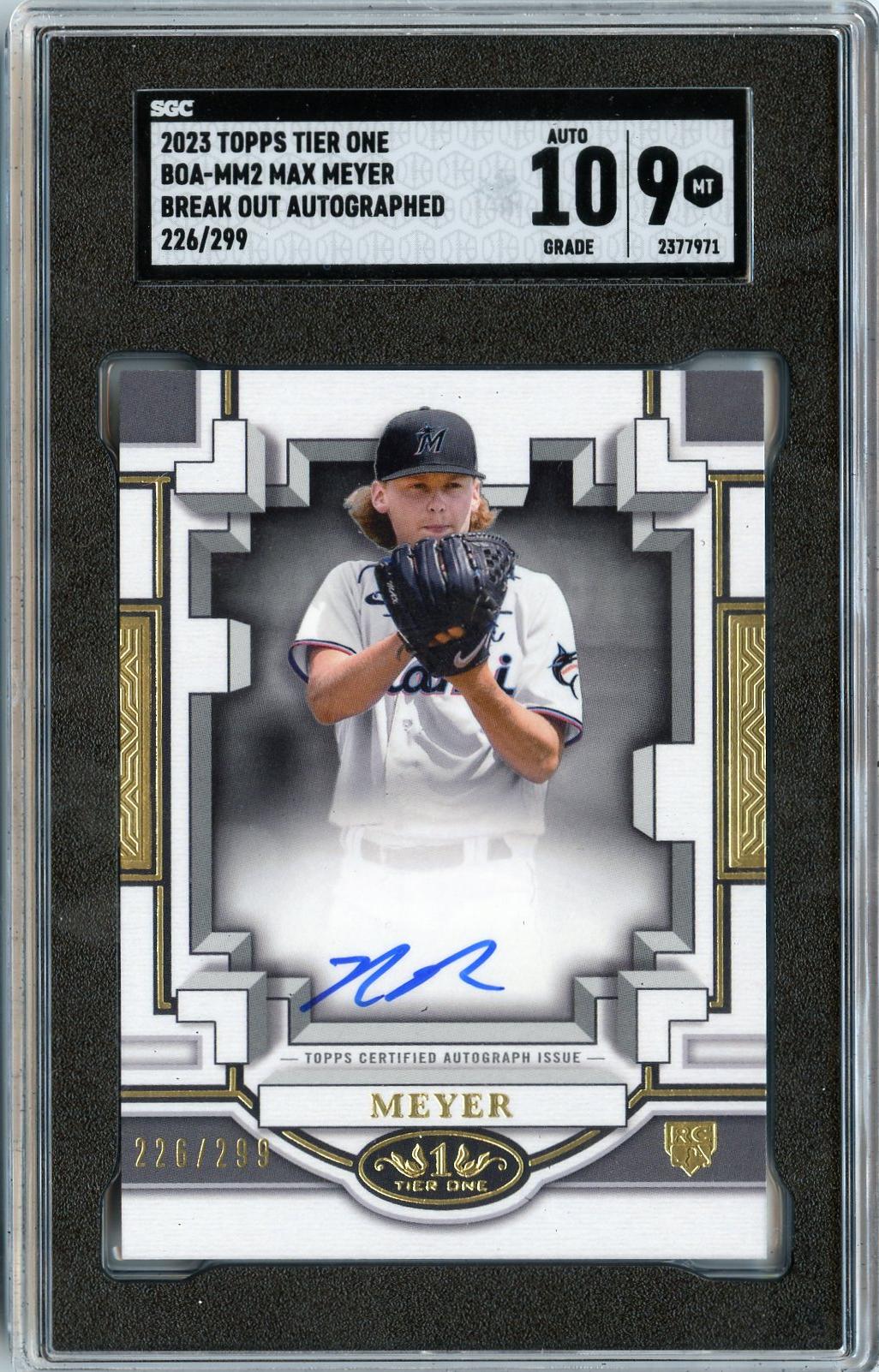 2023 Topps Tier One #BOA-MM2 Max Meyer Break Out Autographs SGC 9