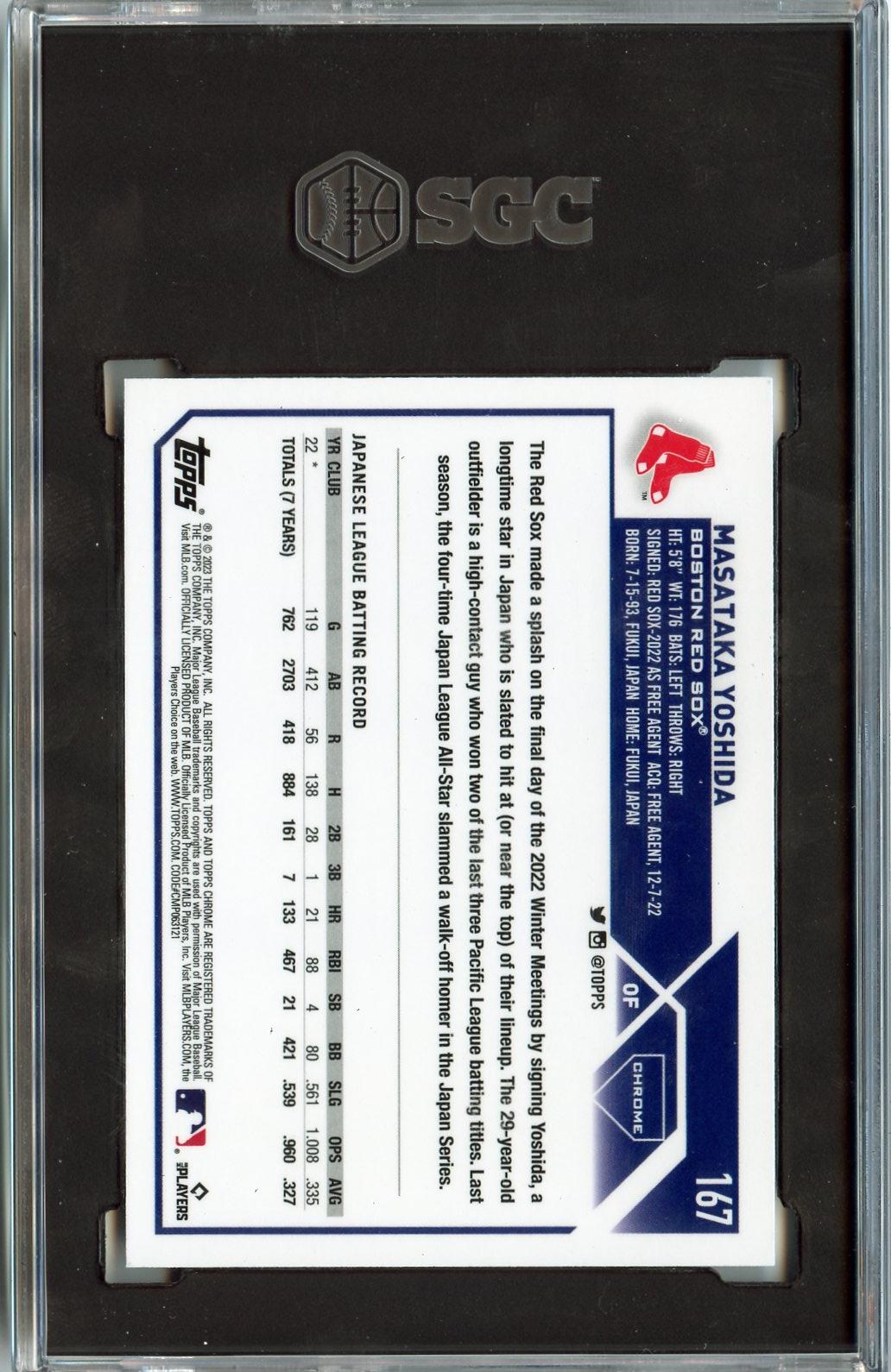 2023 Topps Chrome #167 Masataka Yoshida RC SGC 9