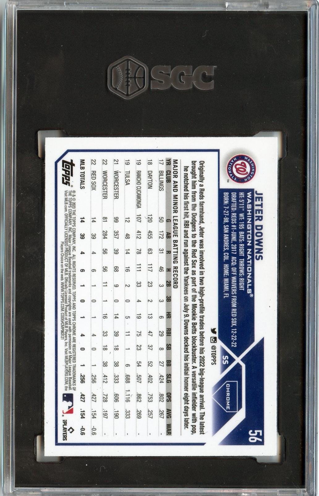 2023 Topps Chrome #56 Jeter Downs Prism Refractors RC SGC 9