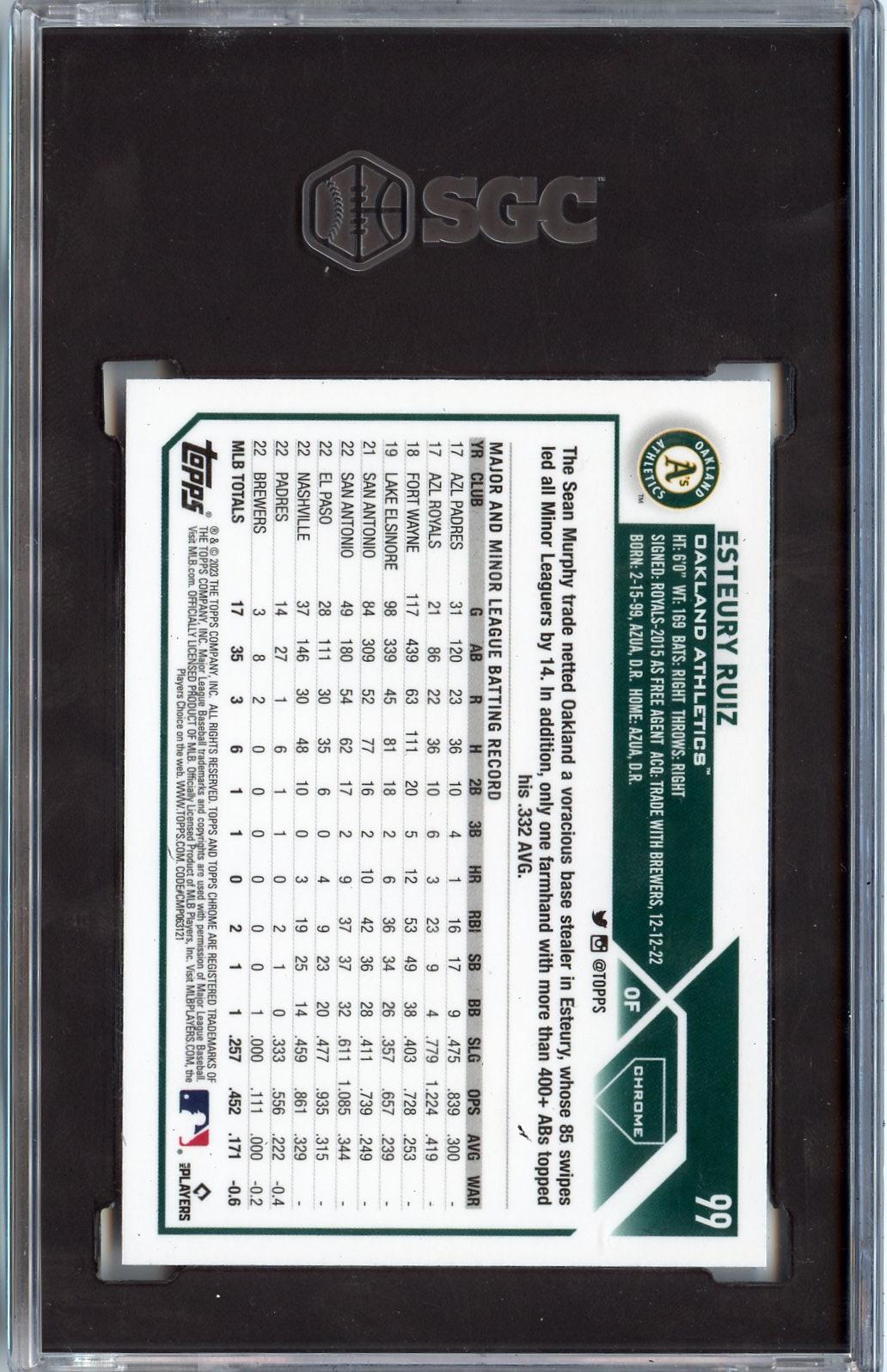 2023 Topps Chrome #99 Esteury Ruiz RC SGC 9