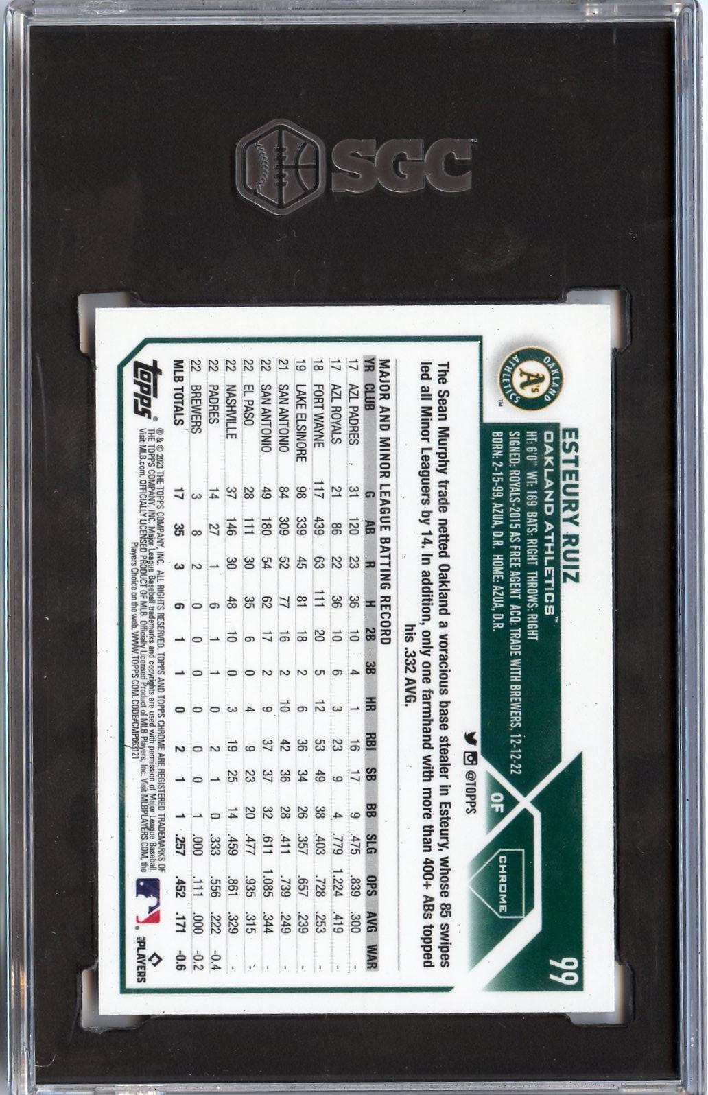 2023 Topps Chrome #99 Esteury Ruiz RC SGC 9.5