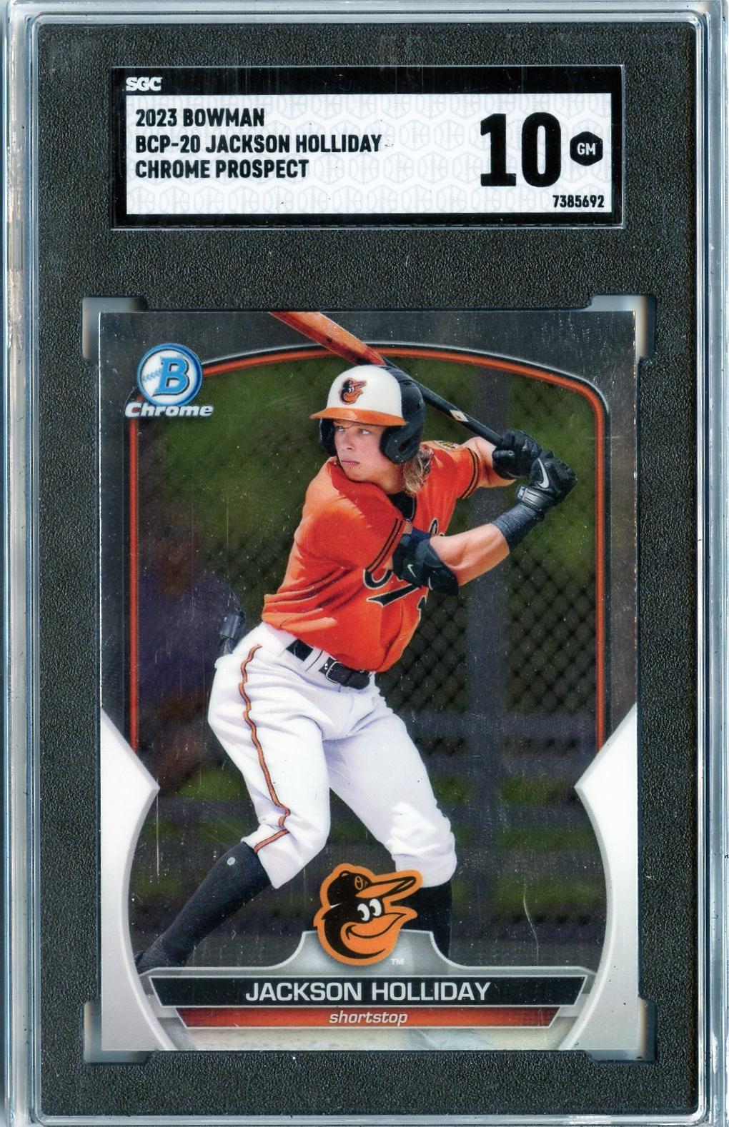2023 Bowman #BCP-20 Jackson Holliday Chrome Prospects SGC 10