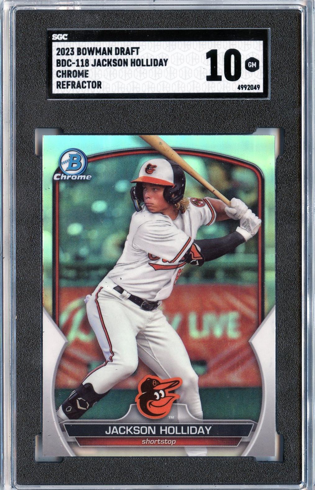 2023 Bowman Draft #BDC-118 Jackson Holliday Chrome Refractor SGC 10