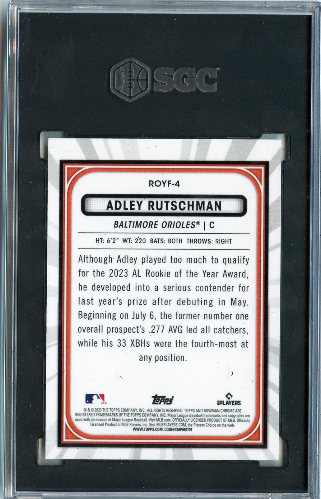 2023 Bowman #ROYF-4 Adley Rutschman Rookie of the Year Favorites SGC 10