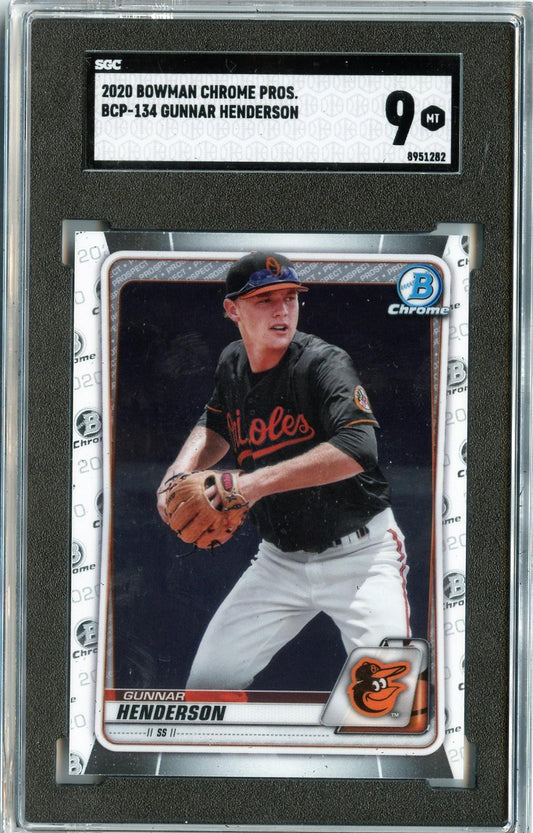2020 Bowman #BCP-134 Gunnar Henderson Chrome Prospects SGC 9