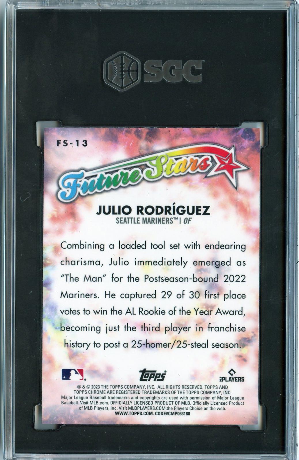 2023 Topps Chrome #FS-13 Julio Rodríguez Future Stars SGC 10
