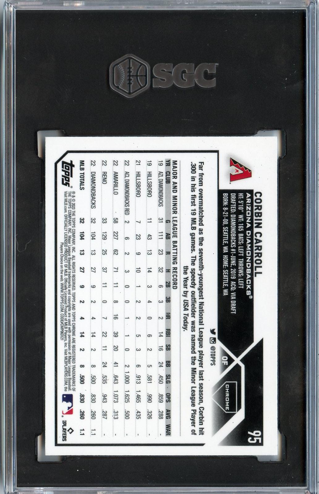 2023 Topps Chrome #95 Corbin Carroll RC SGC 8.5
