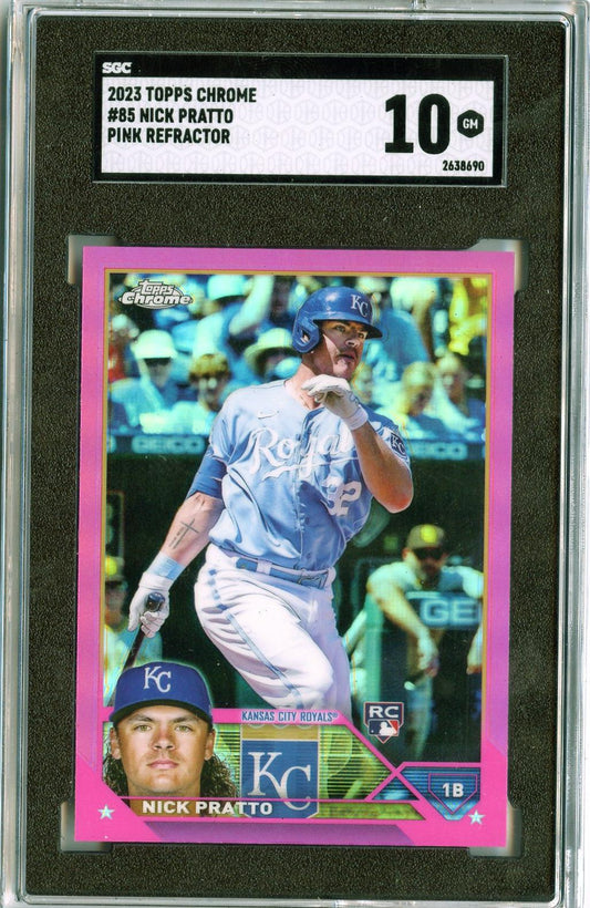 2023 Topps Chrome #85 Nick Pratto Pink Refractors RC SGC 10
