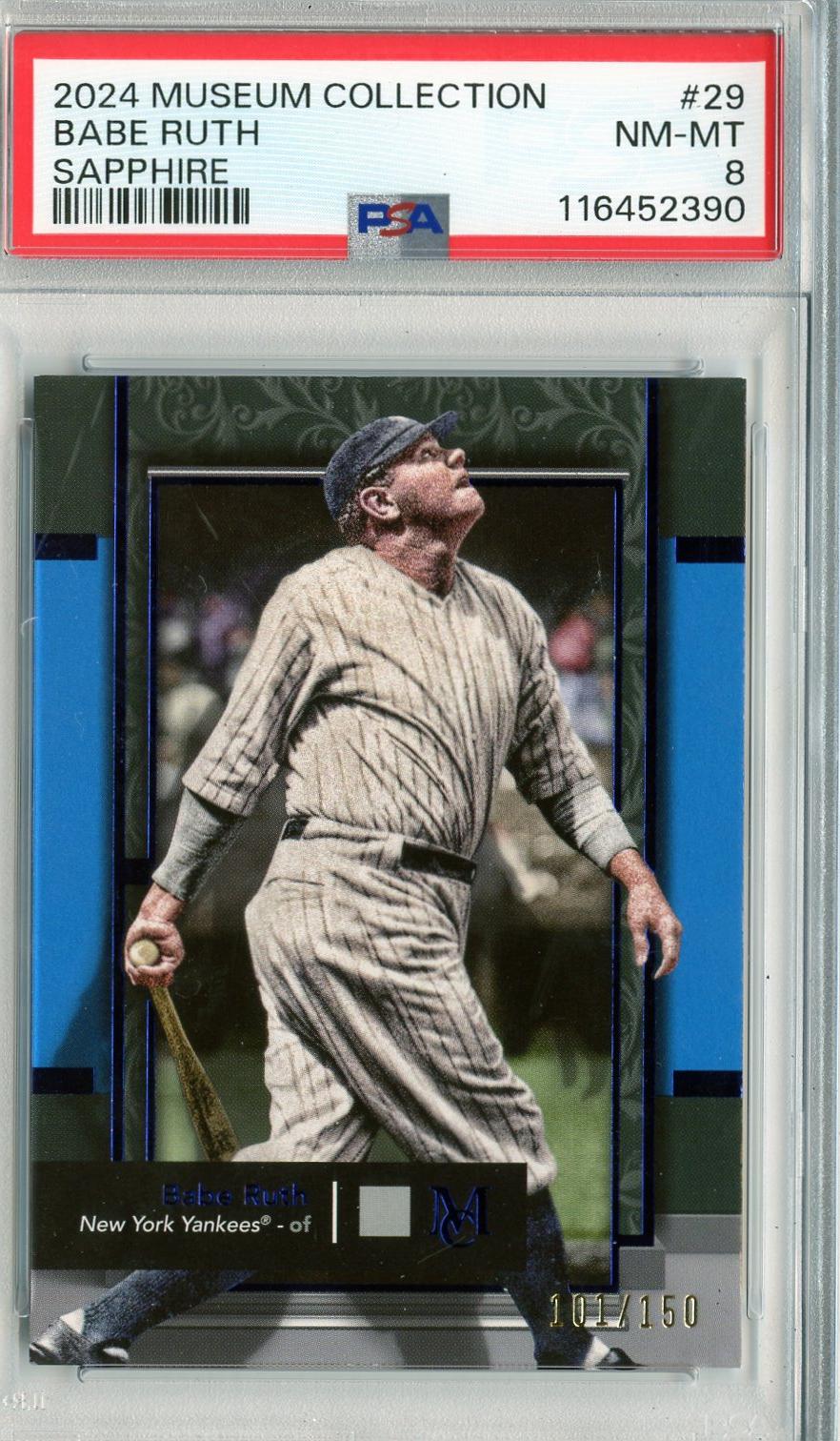 2024 Topps Museum Collection #29 Babe Ruth Sapphire PSA 8