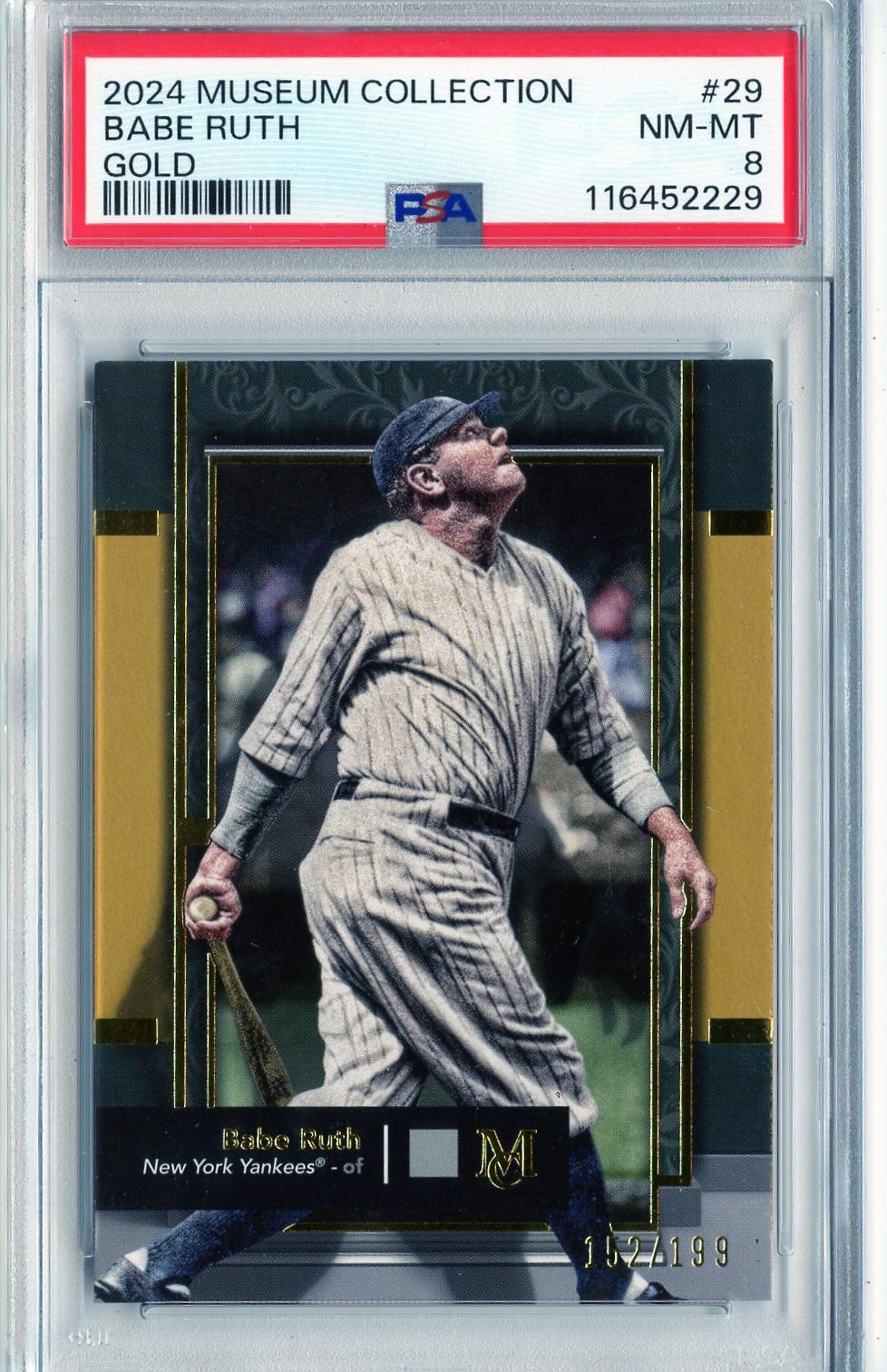 2024 Topps Museum Collection #29 Babe Ruth Gold PSA 8