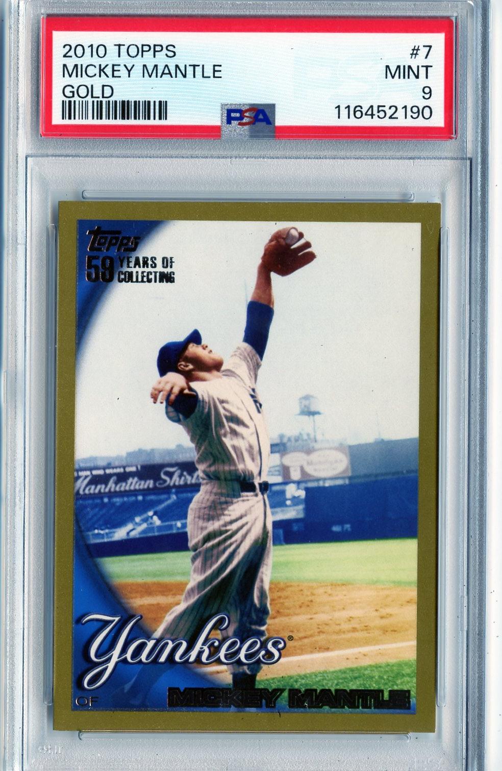 2010 Topps #7 Mickey Mantle Gold PSA 9