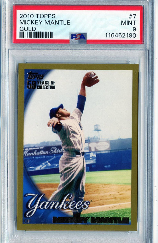 2010 Topps #7 Mickey Mantle Gold PSA 9