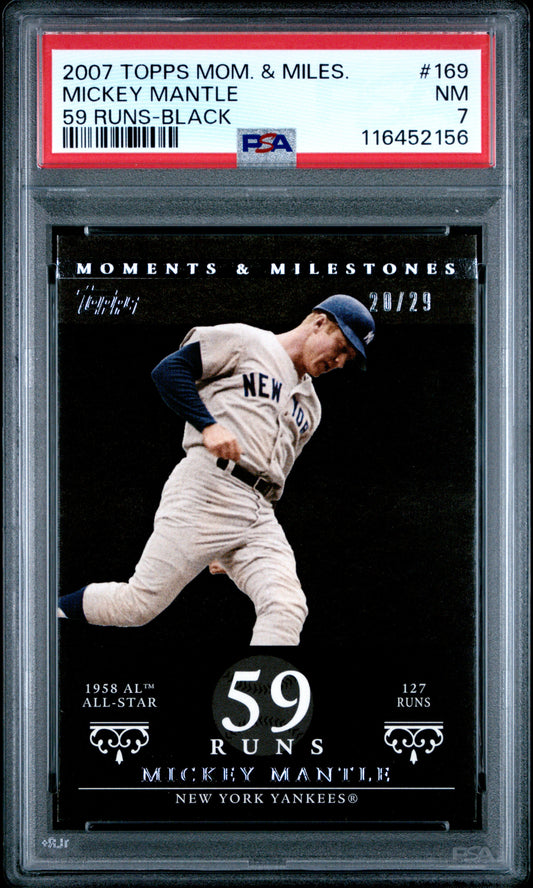 2007 Topps Moments & Milestones #169 Mickey Mantle 59 Runs-Black PSA 7
