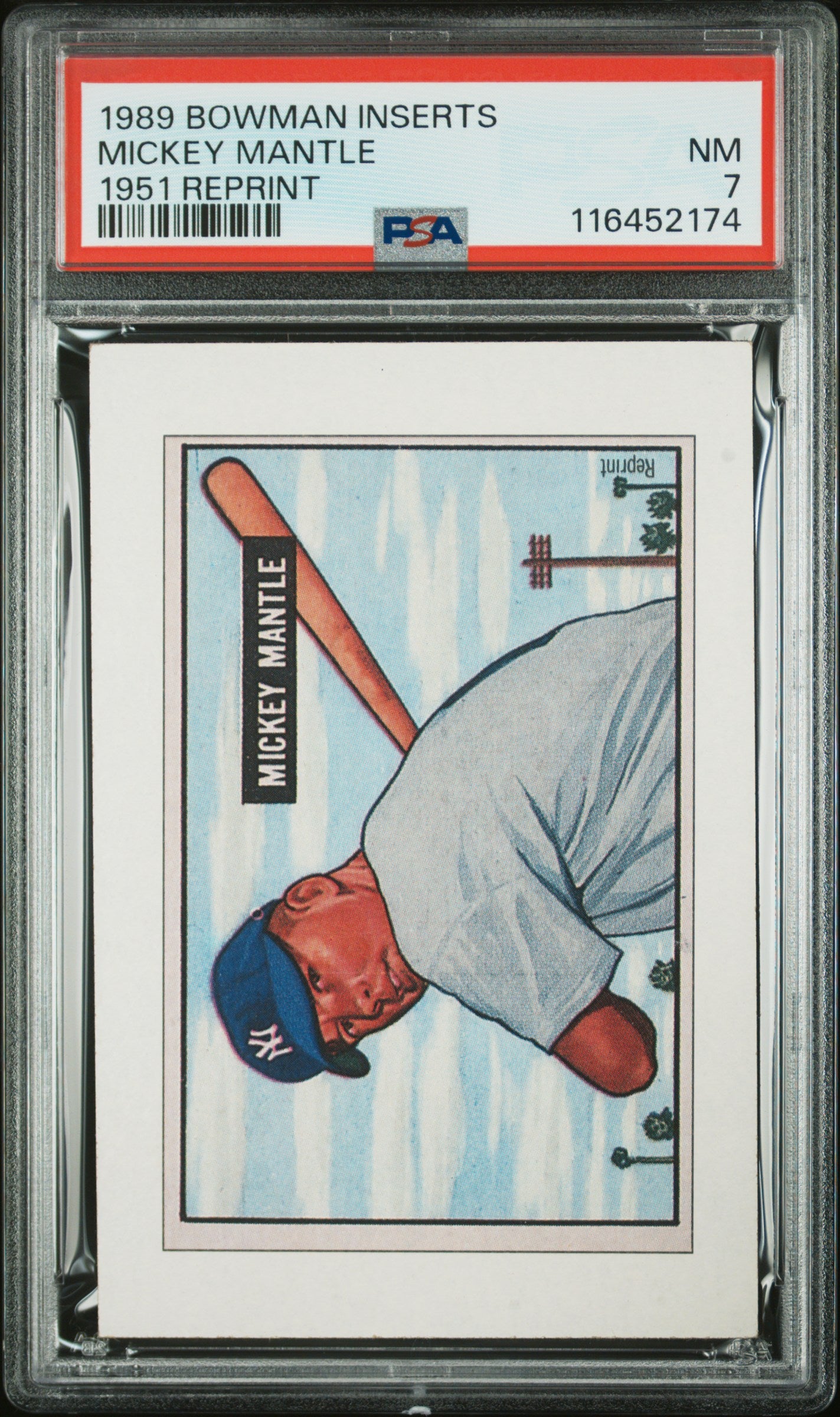 1989 Bowman Inserts Mickey Mantle 1951 Reprint PSA 7