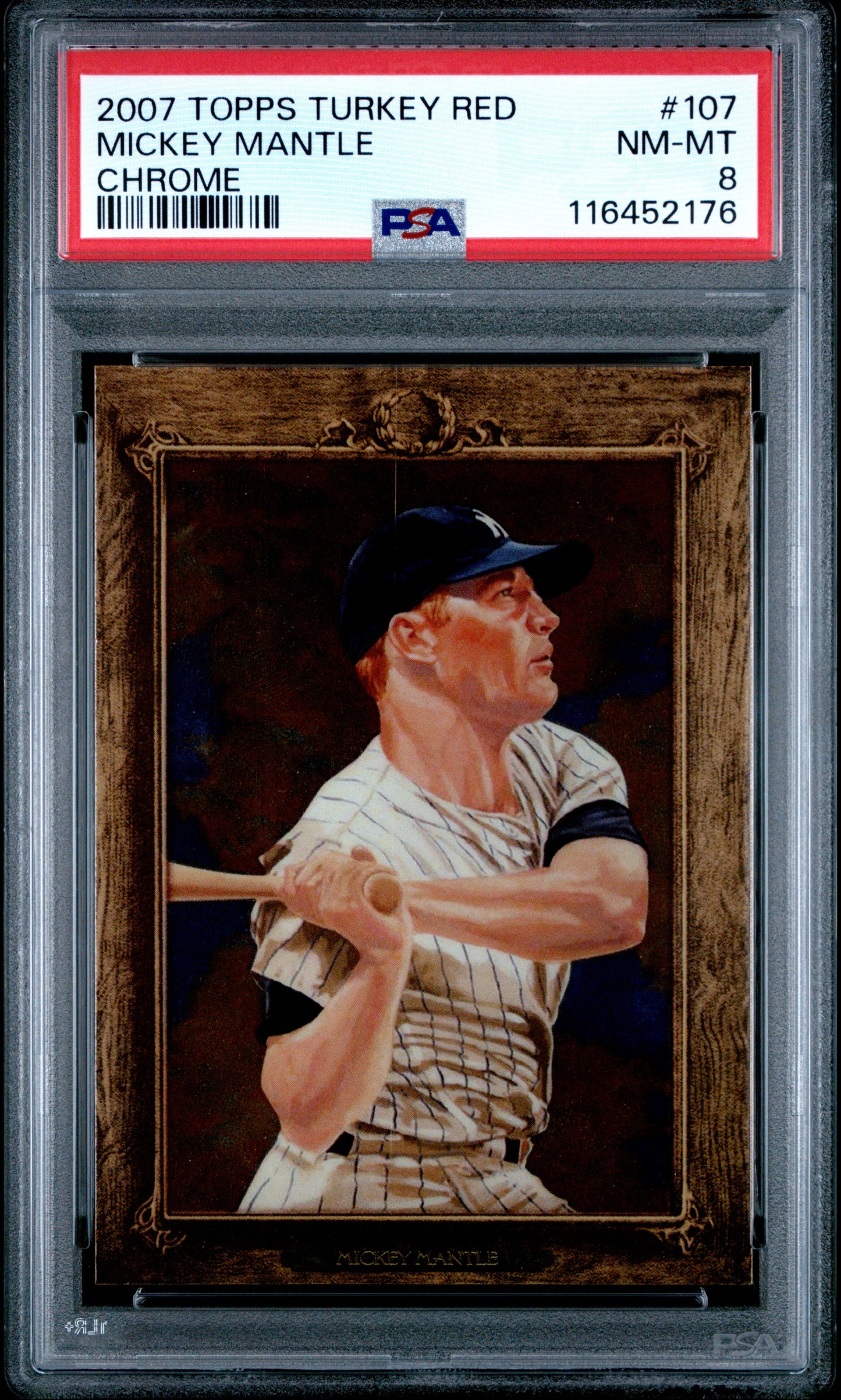 2007 Topps Turkey Red Chrome #107 Mickey Mantle Chrome PSA 8
