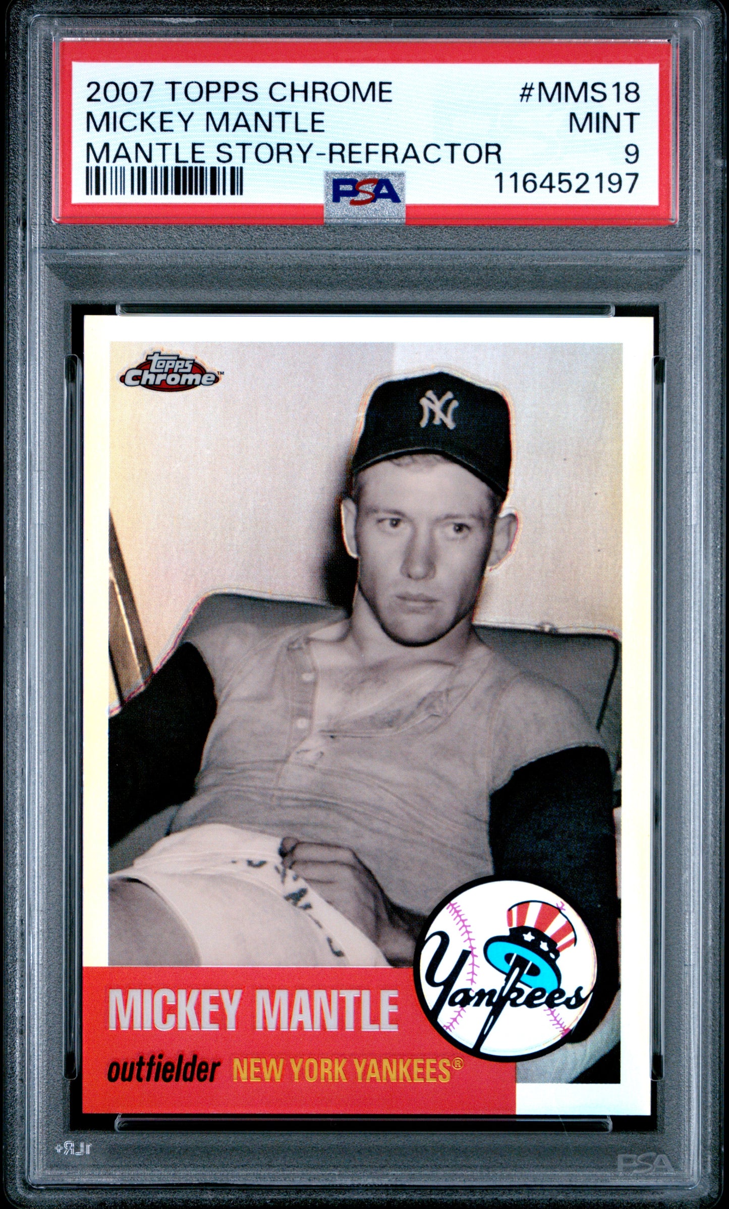 2007 Topps Chrome Mantle Story #MMS18 Mickey Mantle Mantle Story-Refractor PSA 9