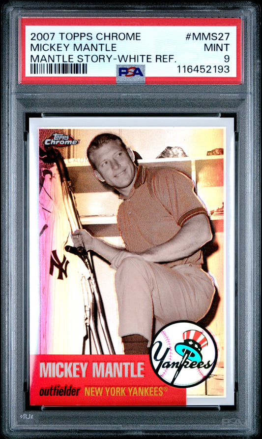 2007 Topps Chrome Mickey Mantle Story White Refractors #MMS27 PSA 9