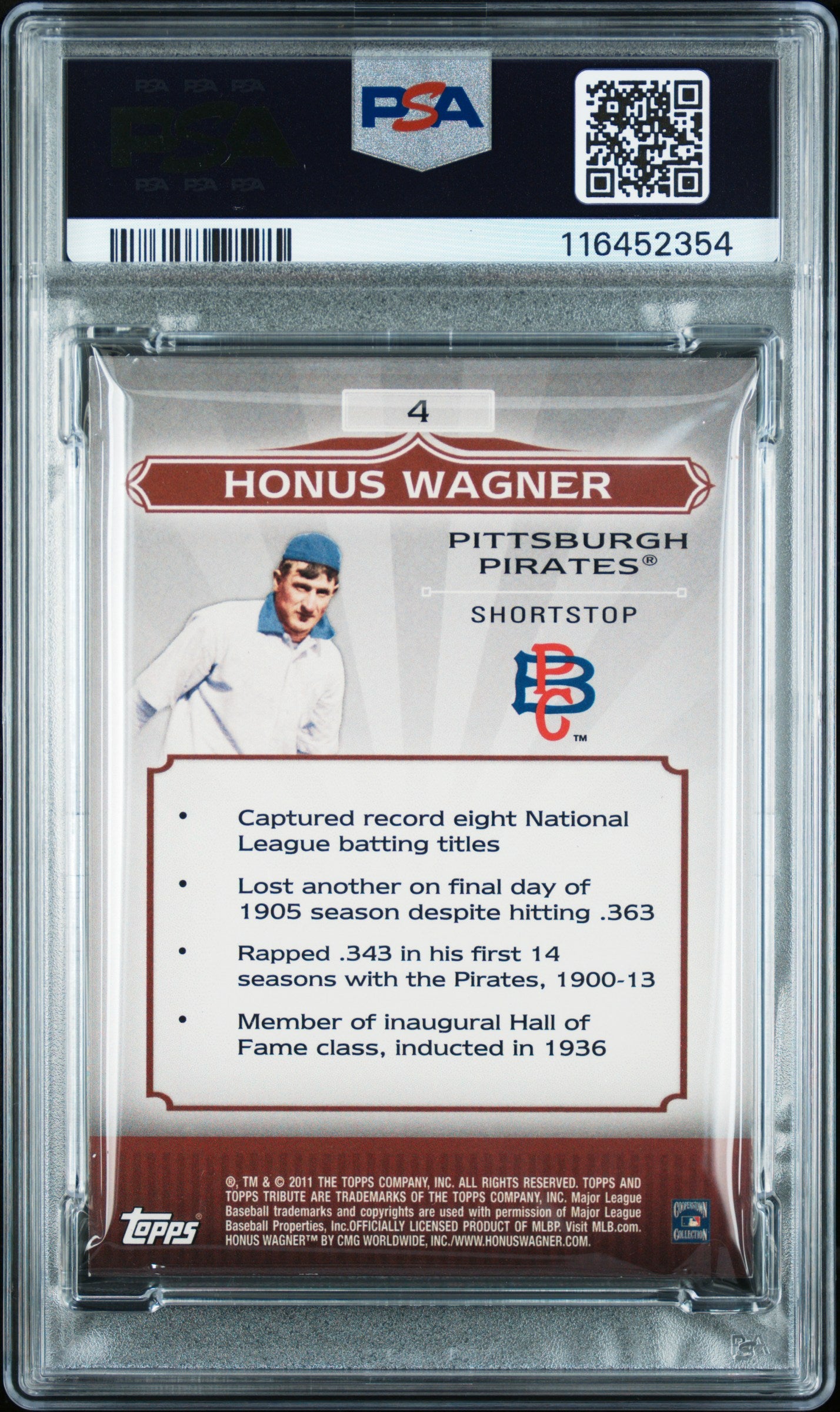 2011 Topps Tribute #4 Honus Wagner Gold PSA 8