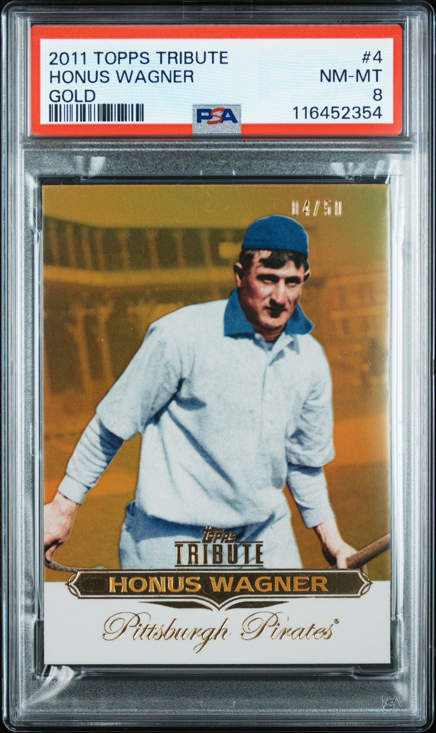 2011 Topps Tribute #4 Honus Wagner Gold PSA 8