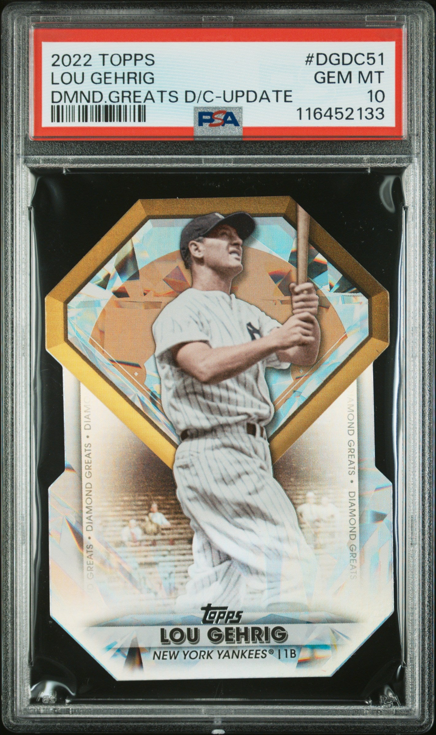 2022 Topps Diamond Greats Die-Cuts Update #DGDC51 Lou Gehrig PSA 10