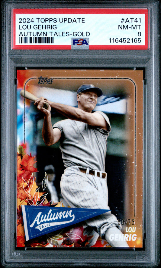 2024 Topps Update Autumn Tales #AT41 Lou Gehrig Autumn Tales-Gold PSA 8
