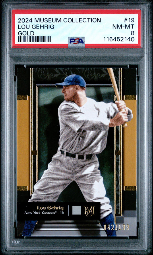 2024 Topps Museum Collection #19 Lou Gehrig Gold PSA 8