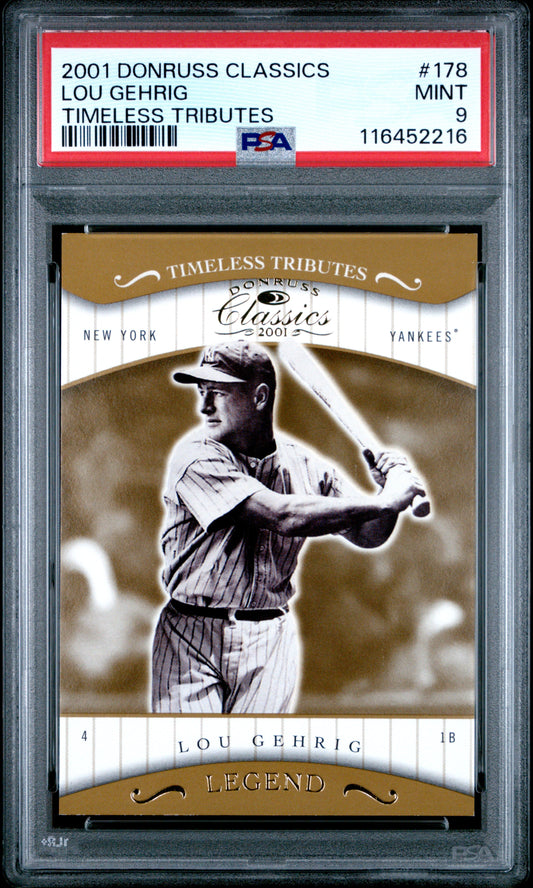 2001 Donruss Classics #178 Lou Gehrig Timeless Tributes PSA 9