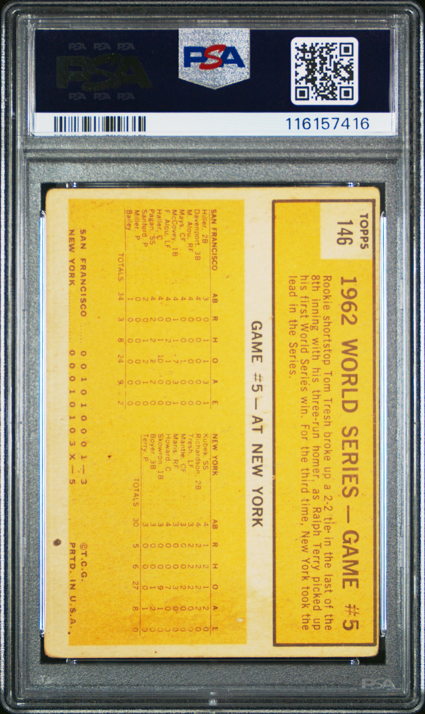 1963 Topps #146 World Series Game 5 PSA 2