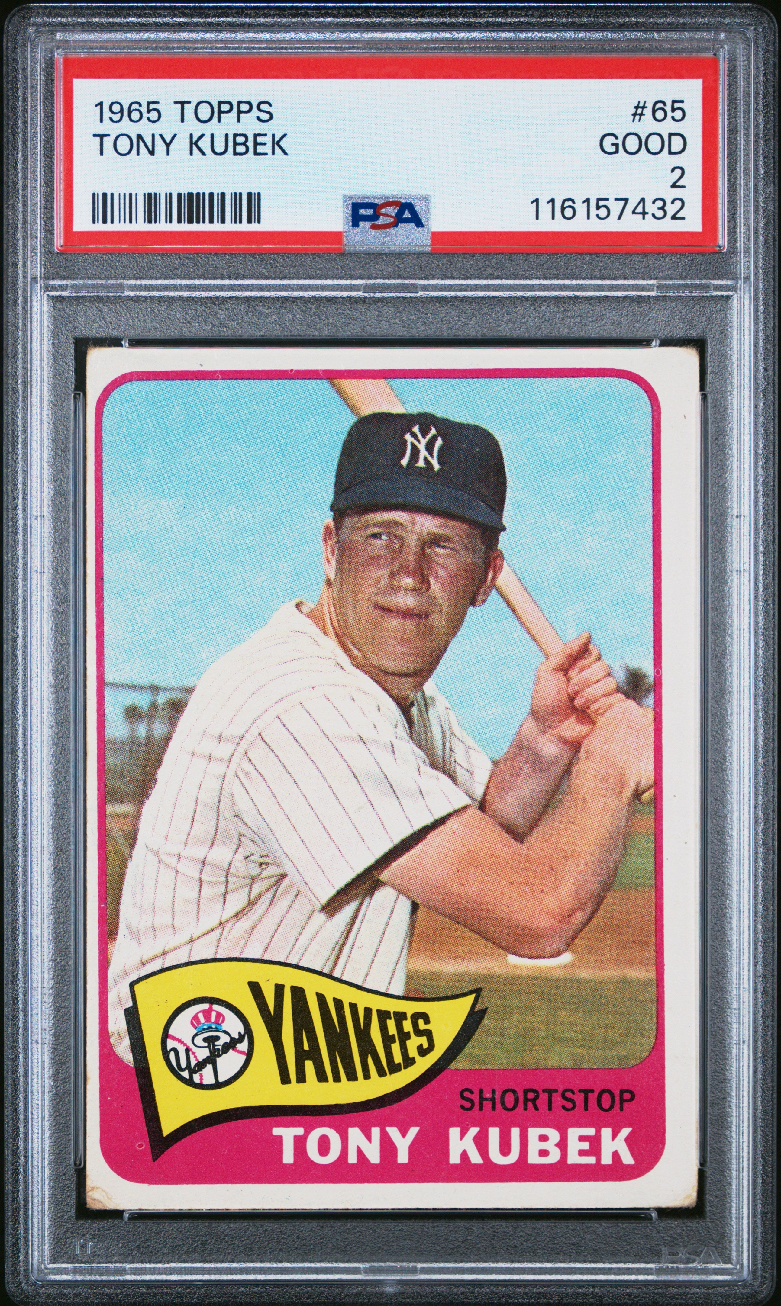 1965 Topps #65 Tony Kubek PSA 2