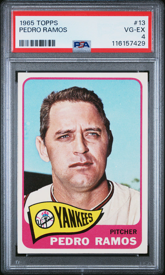 1965 Topps #13 Pedro Ramos PSA 4
