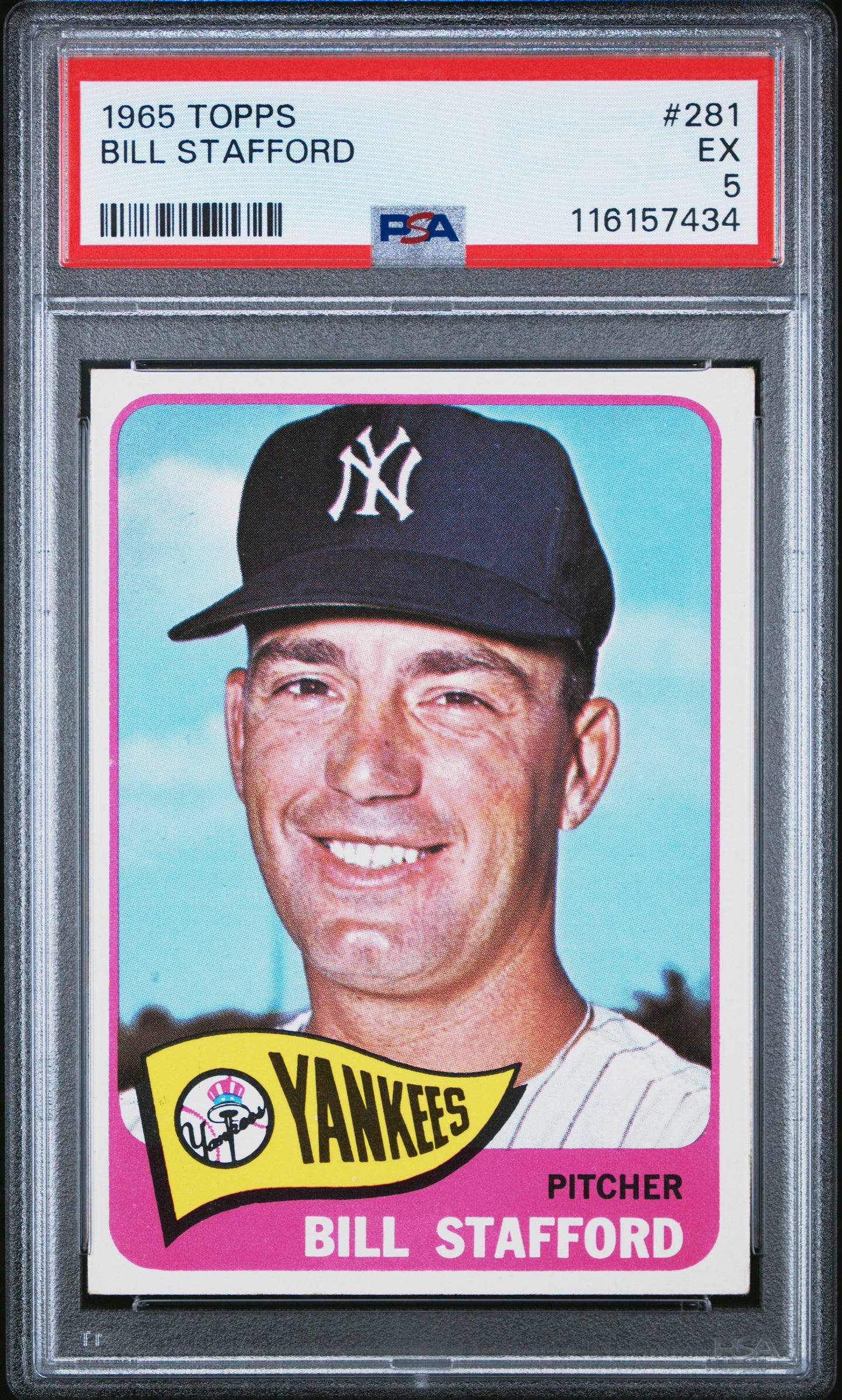 1965 Topps #281 Bill Stafford PSA 5