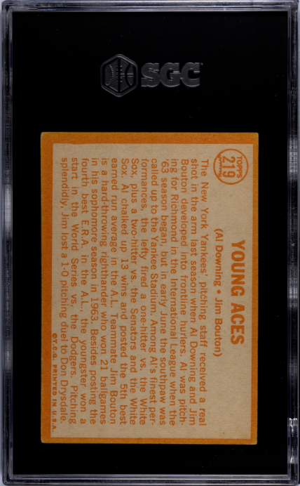 1964 Topps #219 Young Aces SGC 5