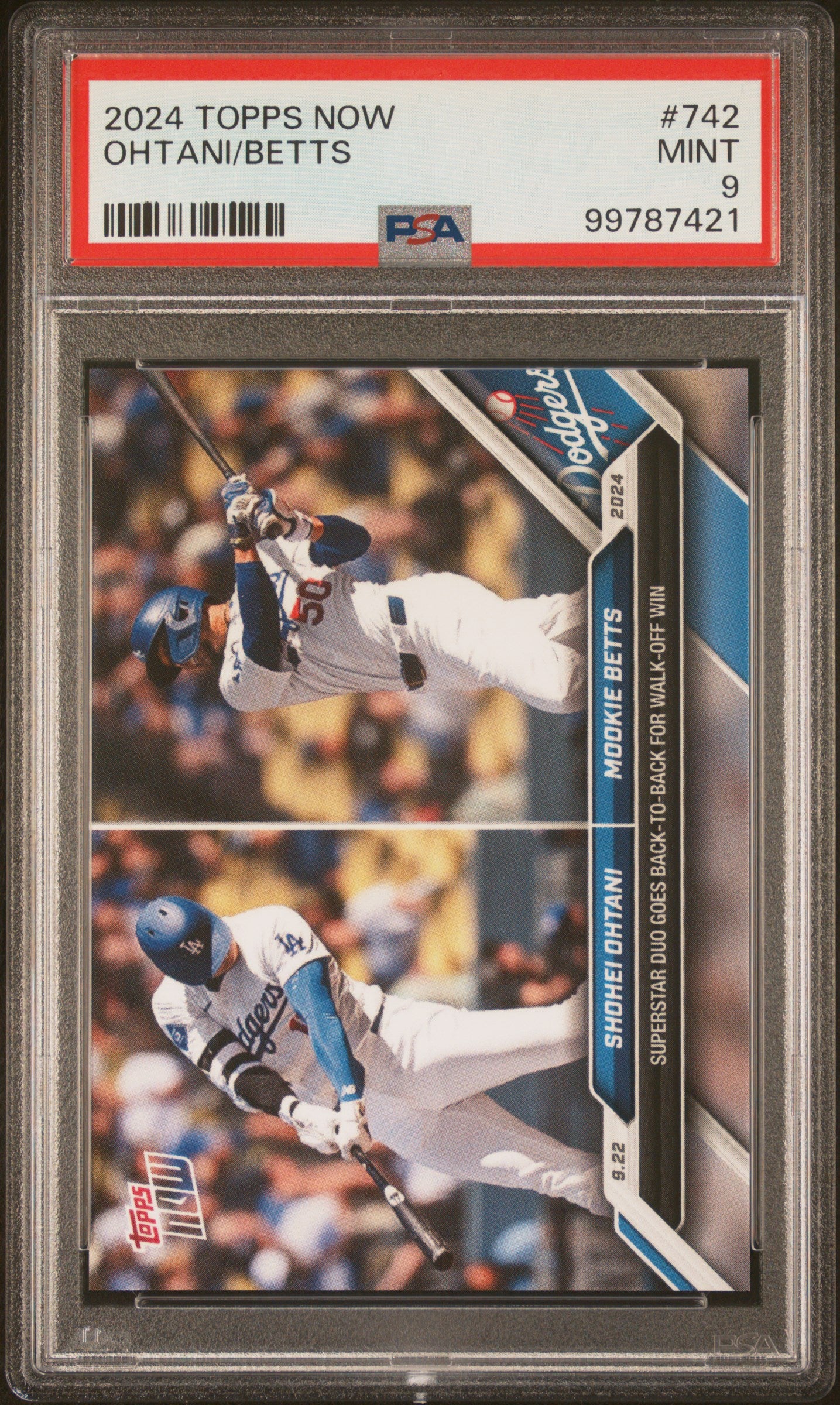 (1)2024 Topps Now #742 Ohtani/Betts PSA 9
