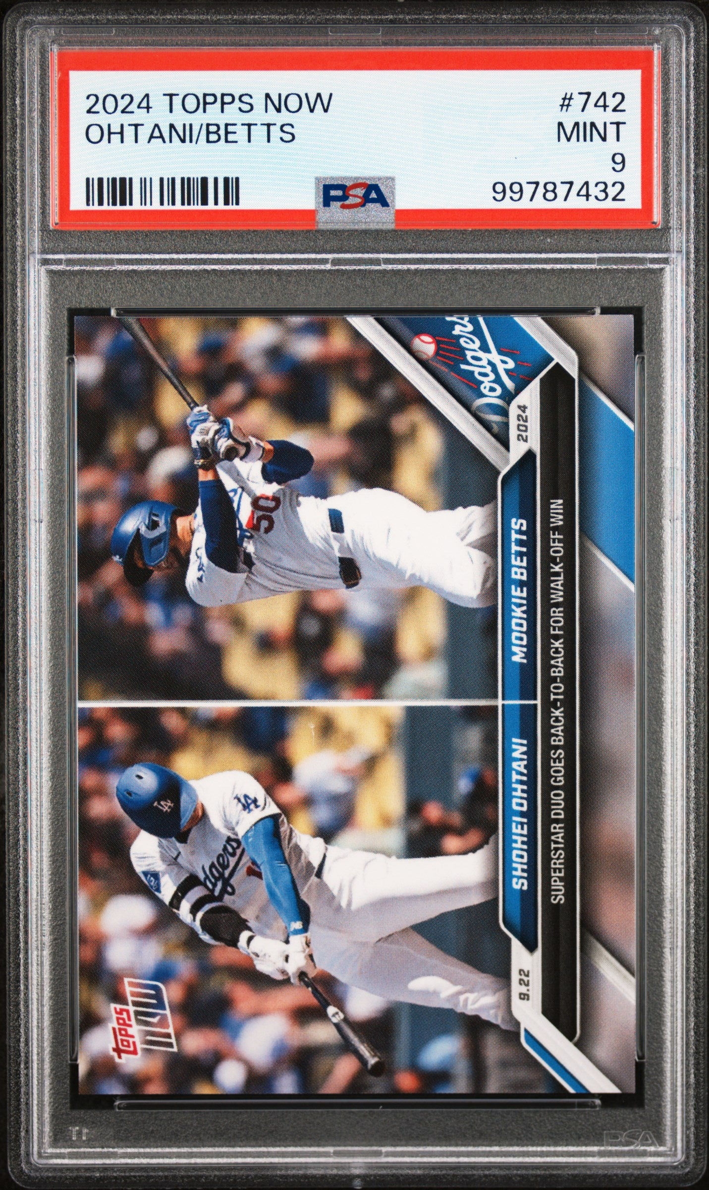 (3)2024 Topps Now #742 Ohtani/Betts PSA 9