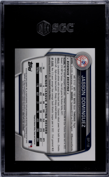 2023 Bowman #BP-18 Jasson Dominguez Prospect SGC 10