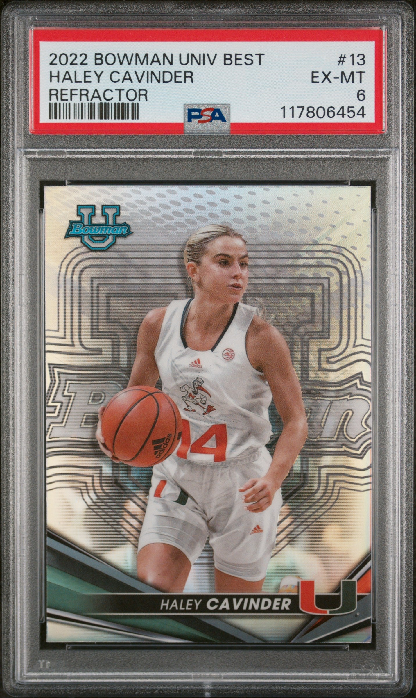 2022 Bowman University Best #13 Haley Cavinder Refractor PSA 6