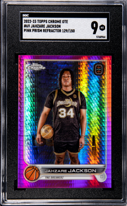 2022-23 #69 Jahzare Jackson Pink Prism Refractor SGC 9