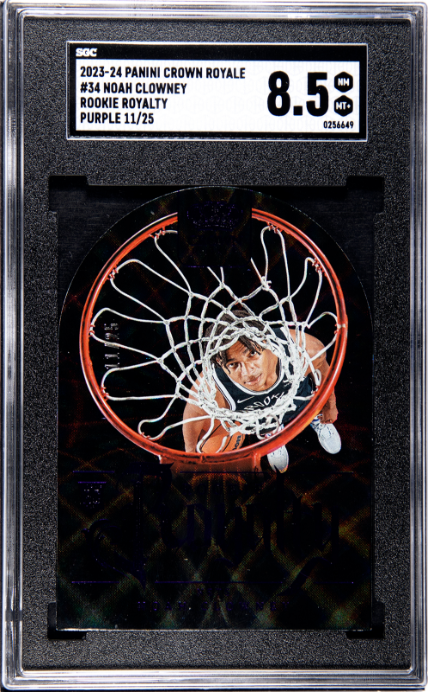 2023-24 Panini Crown Royale #34 Noah Clowney Rookie Royalty Purple RC SGC 8.5