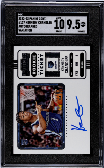 2022-23 Panini Contenders #127 Kennedy Chandler Autograph Variant RT SGC 9.5-10