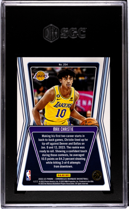 2022-23 Panini Chronicles #254 Max Christie Marquee Purple SGC 9.5