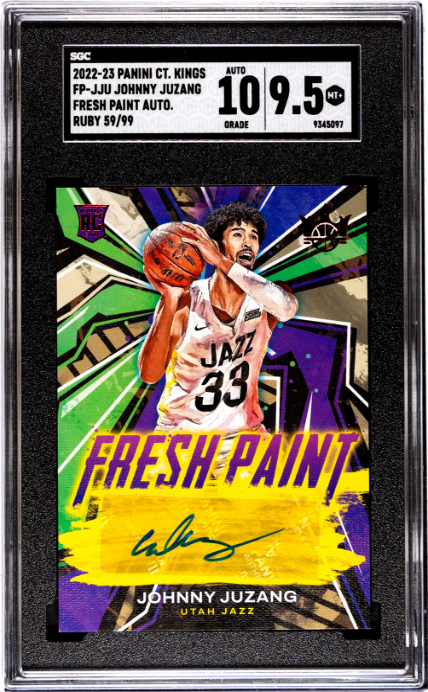 2022-23 #FP-JJU Johnny Juzang Fresh Paint Ruby Autograph RC SGC 9.5-10