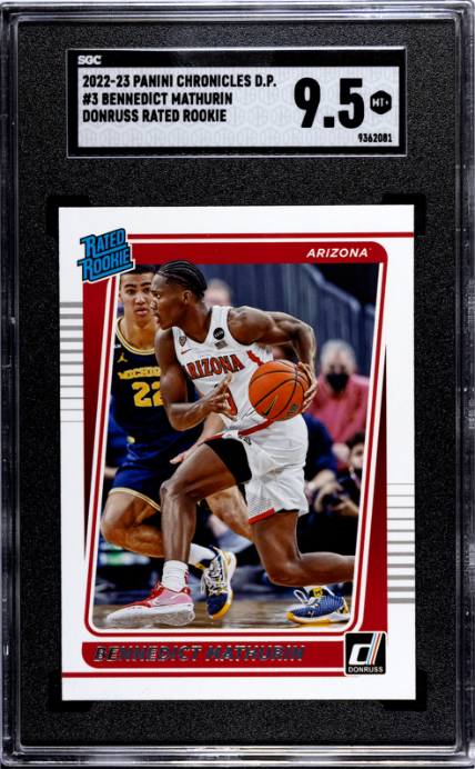 2022-23 Panini Chronicles Draft Picks #3 Bennedict Mathurin Donruss RR SGC 9.5