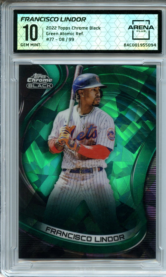 2022 #77 Francisco Lindor Green Atomic Refractors Arena Club 10