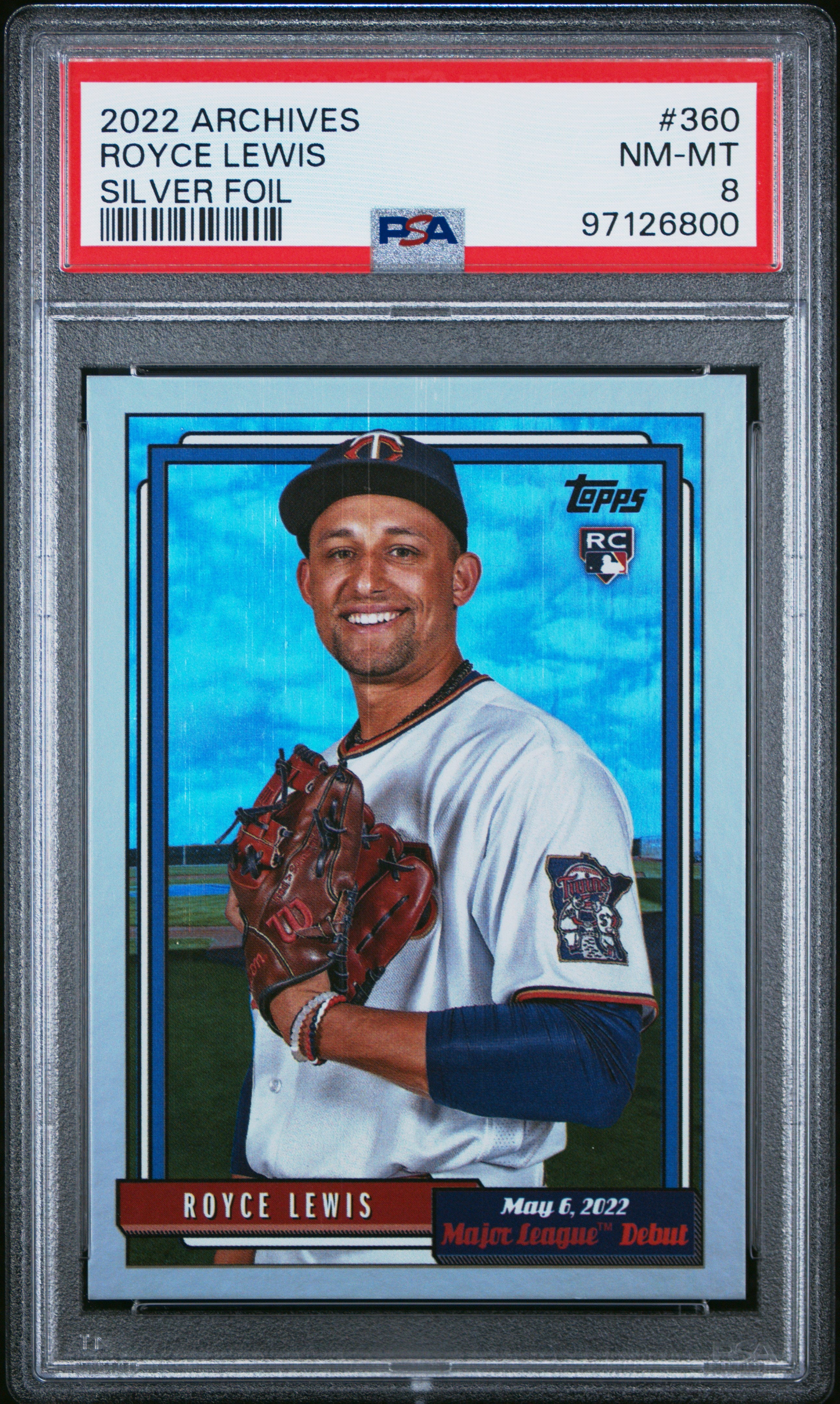 2022 Topps Archives #360 Royce Lewis Silver Foil RC PSA 8