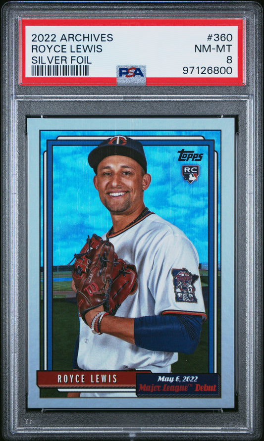 2022 Topps Archives #360 Royce Lewis Silver Foil RC PSA 8