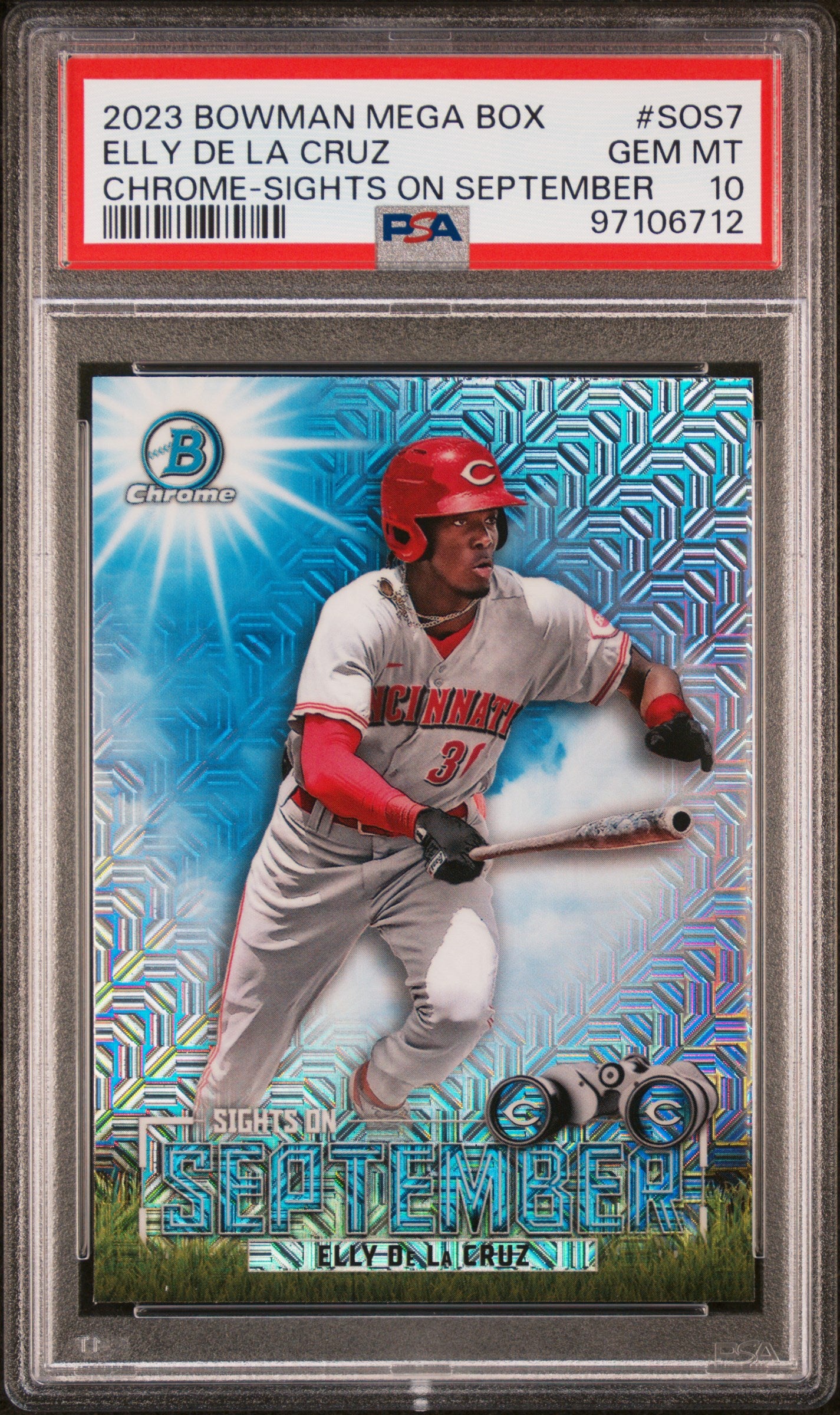 2023 Bowman Mega Box Chrome Sights On September #SOS7 Elly De La Cruz PSA 10