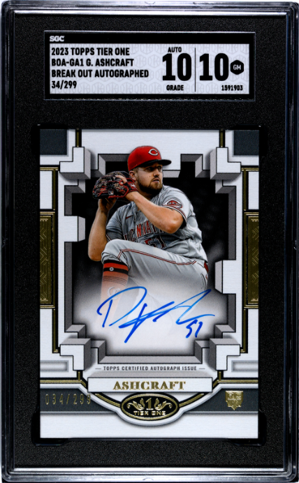 2023 Topps Tier One #BOA-GA1 Graham Ashcraft Break Out SGC 10-10
