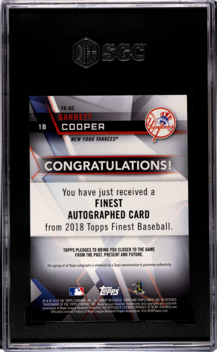 2018 Topps Finest #FA-GC Garrett Cooper RC SGC 9.5-10