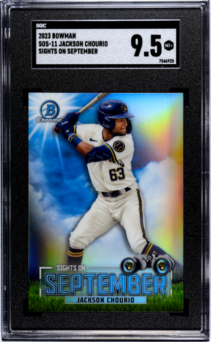 2023 Bowman #SOS-11 Jackson Chourio Sights on Sept. SGC 9.5