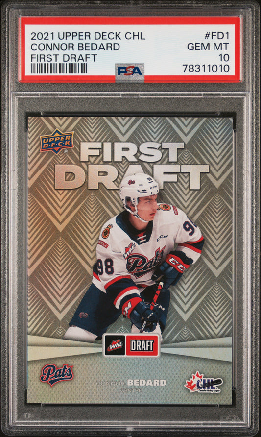 2021 Upper Deck CHL First Draft #FD1 Connor Bedard PSA 10